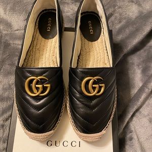 New Women’s Gucci Marmont Black Espadrilles  8.5